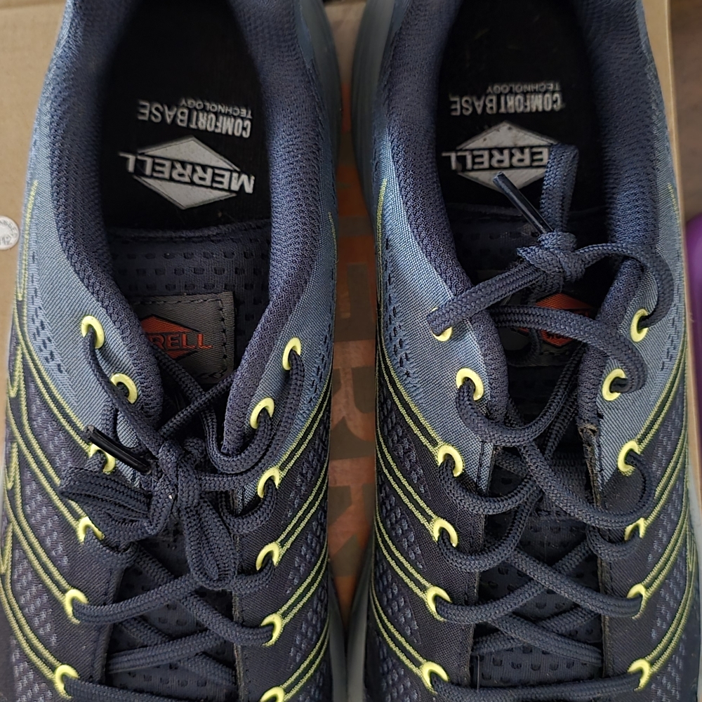 Merrell Navy and Lime Trail Shoes
